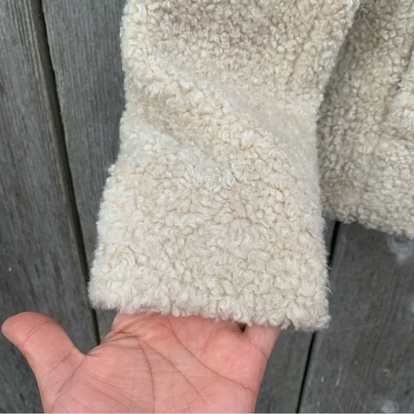 PENDLETON Jacket Women’s Size Small Beige Wool Sherpa Teddy 90's Fuzzy Full Zip - Picture 13 of 16